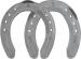 Mustad DM Icelandic horseshoes, front and hind, top view